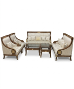 Sofa Set Polish Wooden Complete With Table Set - Image 2