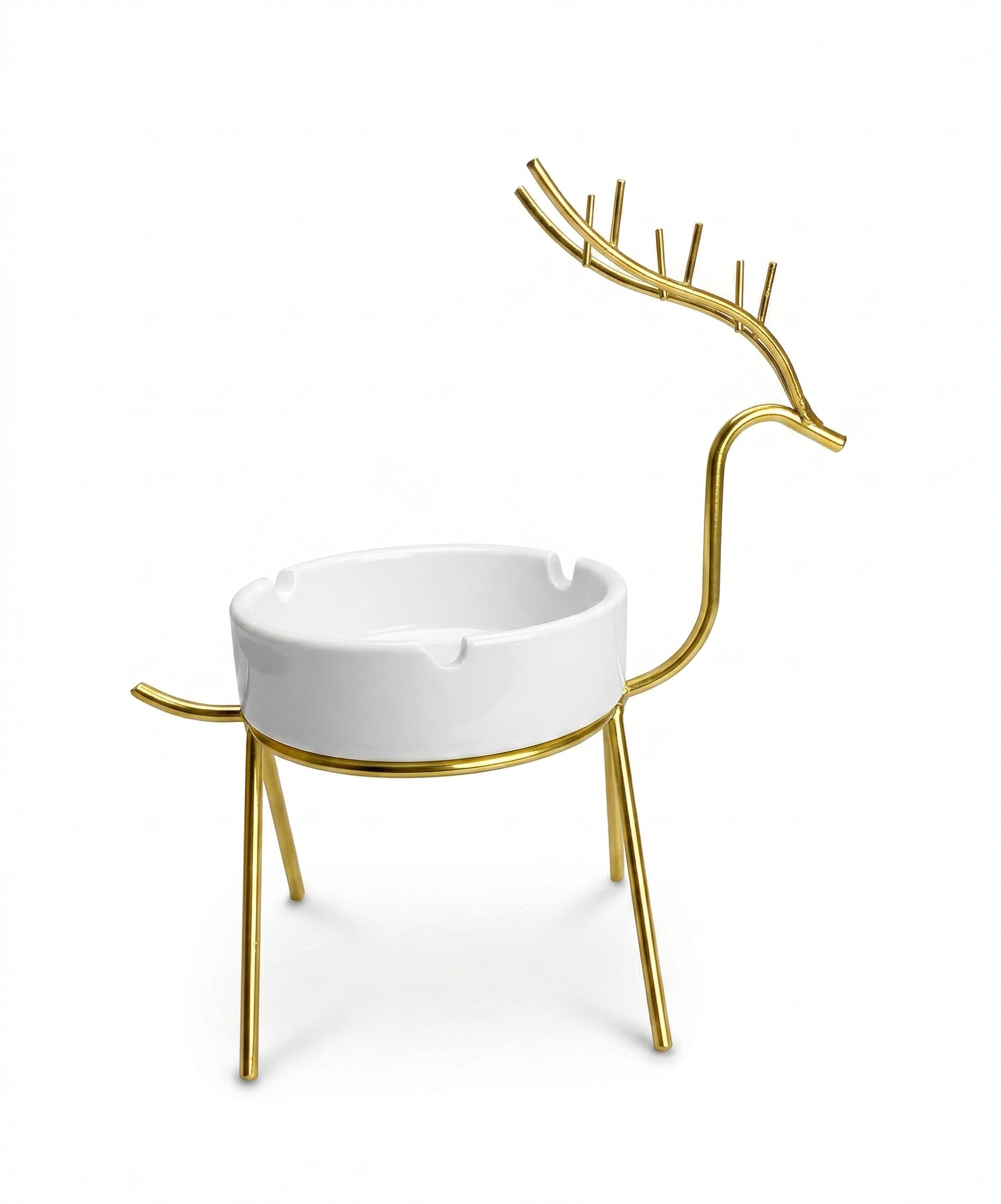 Gemini_Generated_Image_b4hcf0b4hcf0b4hc Modern Golden Reindeer Ashtray / Decor Bowl - Image 1