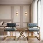Imported Brass Frame Chairs Pair