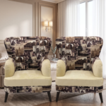 Poshish Bed Room Chair Printed Style