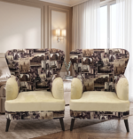 Poshish Bed Room Chair Printed Style