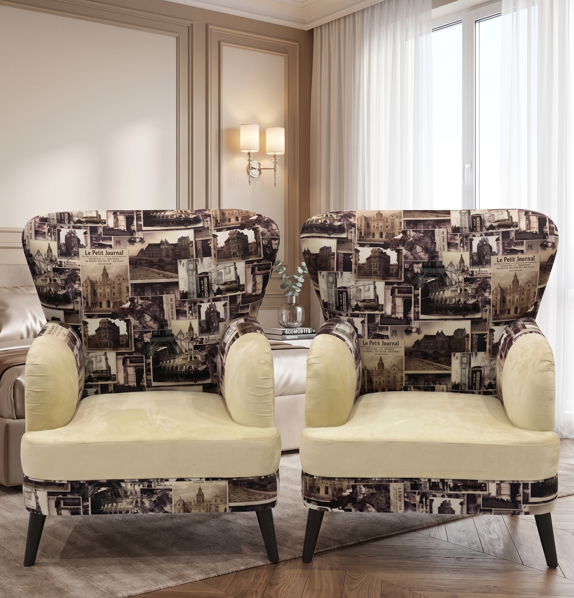 Poshish Bed Room Chair Printed Style - Image 1
